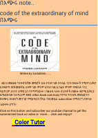 summerizing:The code of the extraordinary mind.pdf